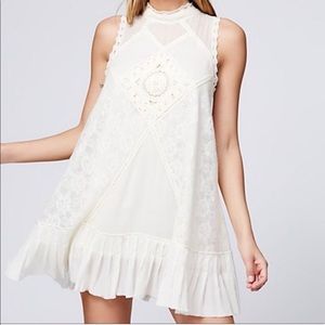 Free People white lace mini dress